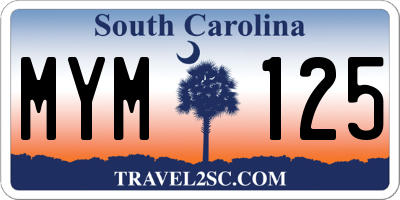 SC license plate MYM125