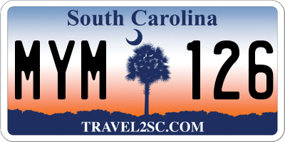 SC license plate MYM126