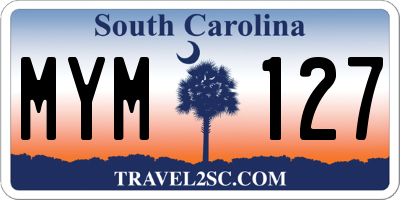 SC license plate MYM127