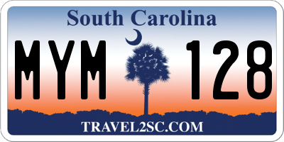 SC license plate MYM128