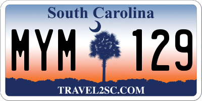 SC license plate MYM129