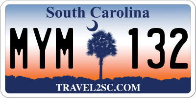 SC license plate MYM132