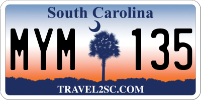 SC license plate MYM135