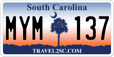 SC license plate MYM137