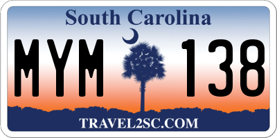 SC license plate MYM138