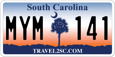 SC license plate MYM141