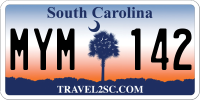 SC license plate MYM142