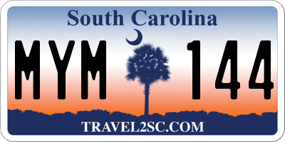 SC license plate MYM144