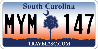 SC license plate MYM147