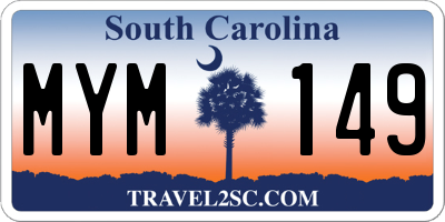 SC license plate MYM149