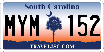 SC license plate MYM152