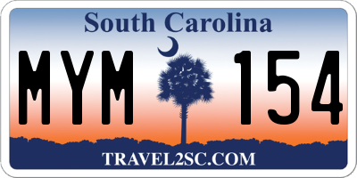 SC license plate MYM154