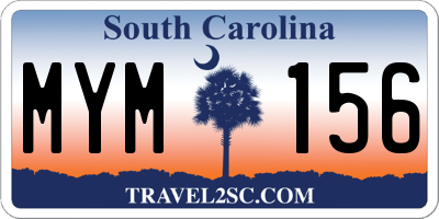 SC license plate MYM156
