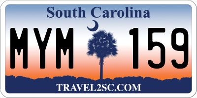 SC license plate MYM159