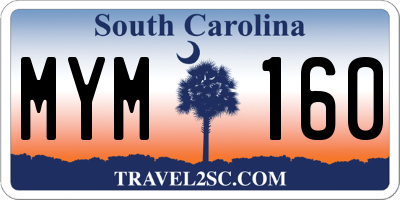 SC license plate MYM160