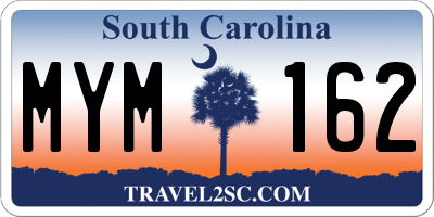 SC license plate MYM162