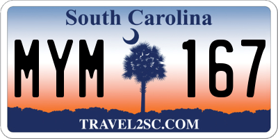 SC license plate MYM167