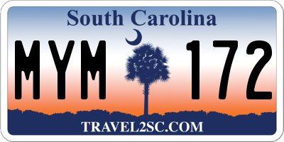 SC license plate MYM172