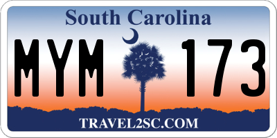 SC license plate MYM173