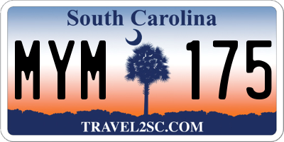 SC license plate MYM175