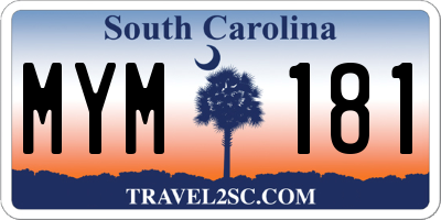 SC license plate MYM181