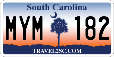 SC license plate MYM182