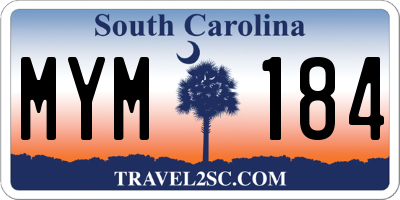 SC license plate MYM184
