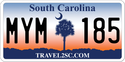 SC license plate MYM185
