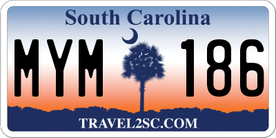 SC license plate MYM186
