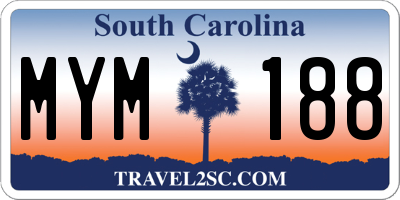 SC license plate MYM188