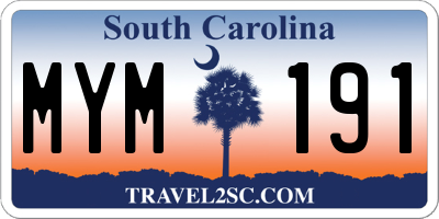 SC license plate MYM191