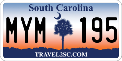 SC license plate MYM195