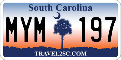 SC license plate MYM197