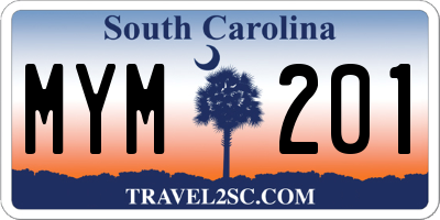 SC license plate MYM201