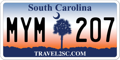 SC license plate MYM207