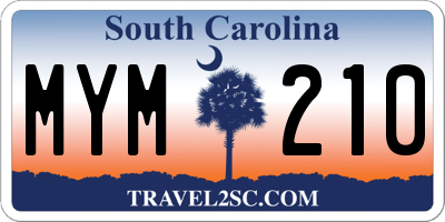 SC license plate MYM210