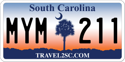 SC license plate MYM211