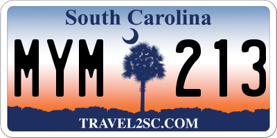 SC license plate MYM213