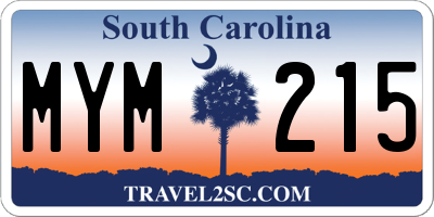SC license plate MYM215
