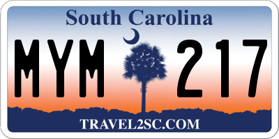 SC license plate MYM217