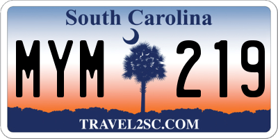 SC license plate MYM219