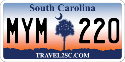 SC license plate MYM220
