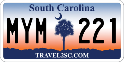 SC license plate MYM221