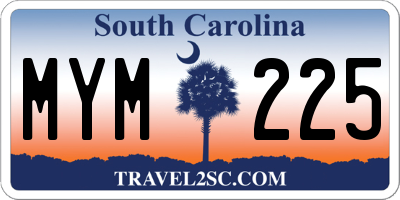 SC license plate MYM225