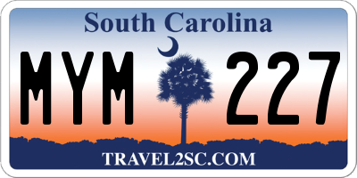 SC license plate MYM227