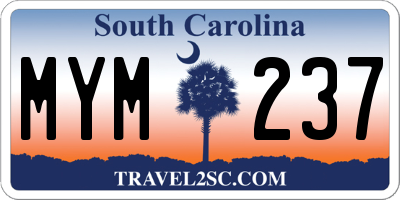 SC license plate MYM237