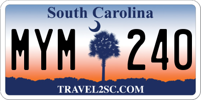 SC license plate MYM240