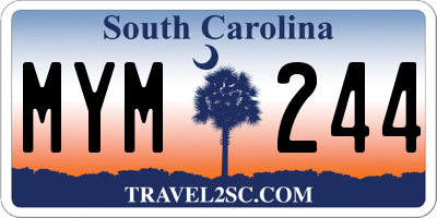 SC license plate MYM244
