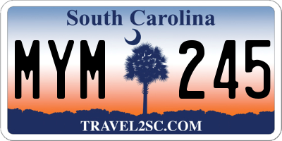 SC license plate MYM245