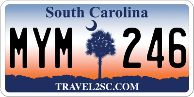 SC license plate MYM246